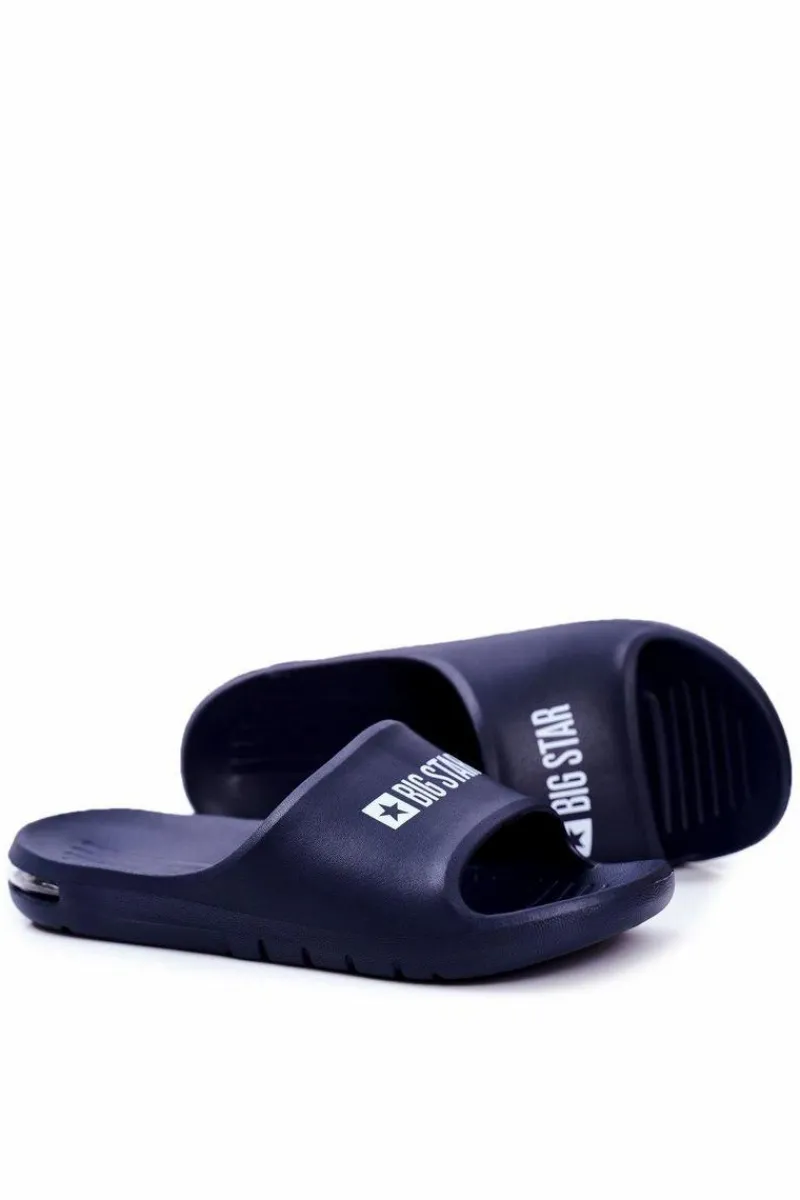 Hot Big Star Shoes Klapki Męskie Big Star Powietrzne Granatowe GG174919