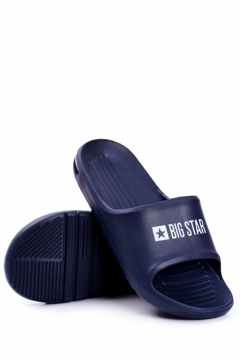 Hot Big Star Shoes Klapki Męskie Big Star Powietrzne Granatowe GG174919