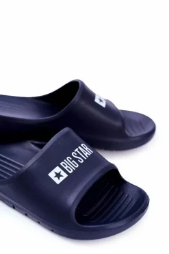 Hot Big Star Shoes Klapki Męskie Big Star Powietrzne Granatowe GG174919
