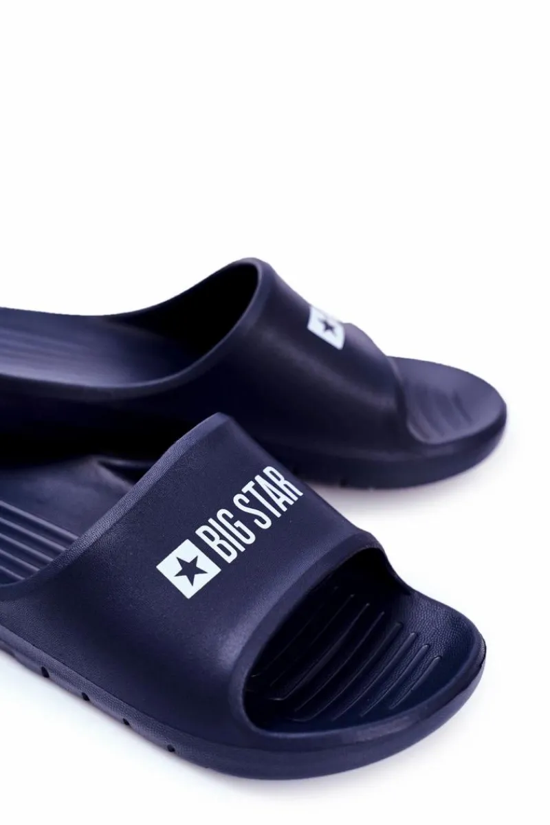 Hot Big Star Shoes Klapki Męskie Big Star Powietrzne Granatowe GG174919