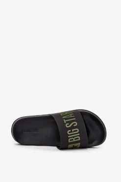 Discount Big Star Shoes Klapki Męskie Big Star SS174359 Czarne Czarny