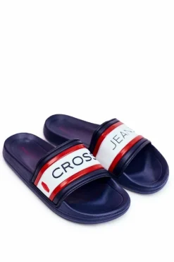 Klapki Męskie Klasyczne>Cross Jeans Klapki Męskie Granatowe FF1R4092