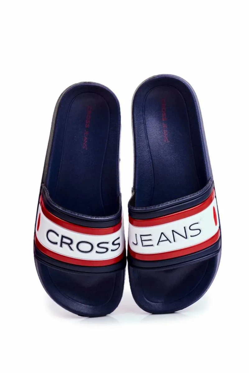 Klapki Męskie Klasyczne>Cross Jeans Klapki Męskie Granatowe FF1R4092