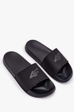 Outlet Klapki Męskie RMM00FSLIM011-21S Czarne Męskie Klapki Męskie Klasyczne