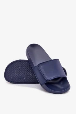 Online Klapki Męskie MM00FFLIM032-31S Granatowe Męskie Klapki Męskie Klasyczne