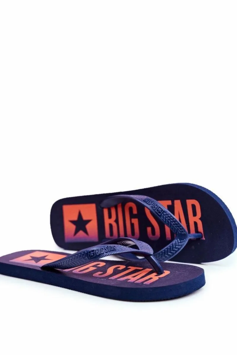 Best Big Star Shoes Klapki Męskie Japonki Big Star Granatowe FF274A468