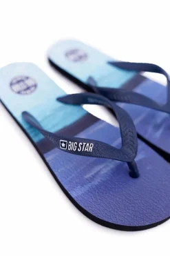 Sale Big Star Shoes Klapki Męskie Japonki Big Star DD174672 Niebieskie