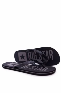 Online Klapki Męskie Japonki Big Star Czarne DD174675 Męskie Klapki Męskie Big Star|Klapki Męskie Japonki