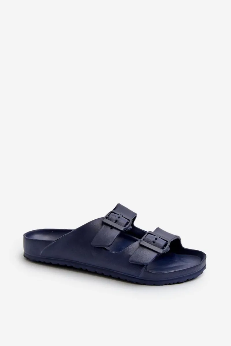 Klapki Męskie Klasyczne>Evento Klapki Męskie Lekkie Piankowe Z Klamrami Granatowe Avatara Niebieski