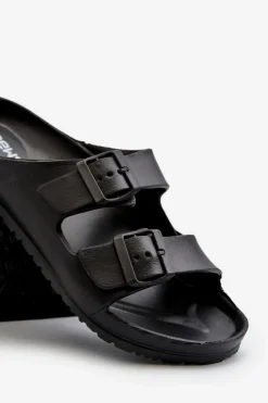 New Evento Klapki Męskie Lekkie Piankowe Z Klamrami Czarne Avatara