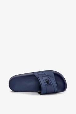 Discount Klapki Męskie Na Rzep MM00FFLIM091-31S Granatowe Męskie Klapki Męskie Klasyczne