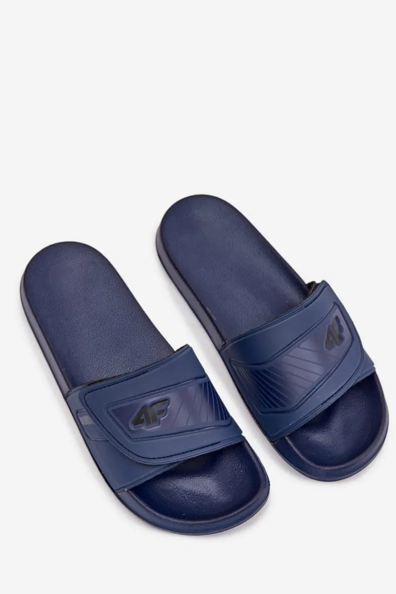 Discount Klapki Męskie Na Rzep MM00FFLIM091-31S Granatowe Męskie Klapki Męskie Klasyczne