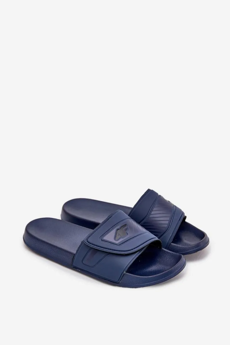 Discount Klapki Męskie Na Rzep MM00FFLIM091-31S Granatowe Męskie Klapki Męskie Klasyczne