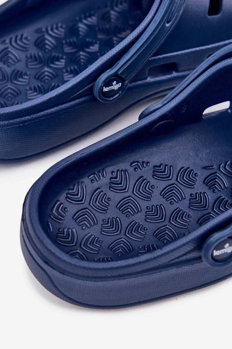 Klapki Męskie Klasyczne>Boto Klapki Męskie Piankowe LEMIGO 807 Granatowe Niebieski