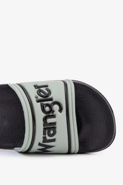 Clearance Wrangler Klapki Męskie AVERELL SLIDER MEN LOW 20251042.52D Jasnozielone Zielony