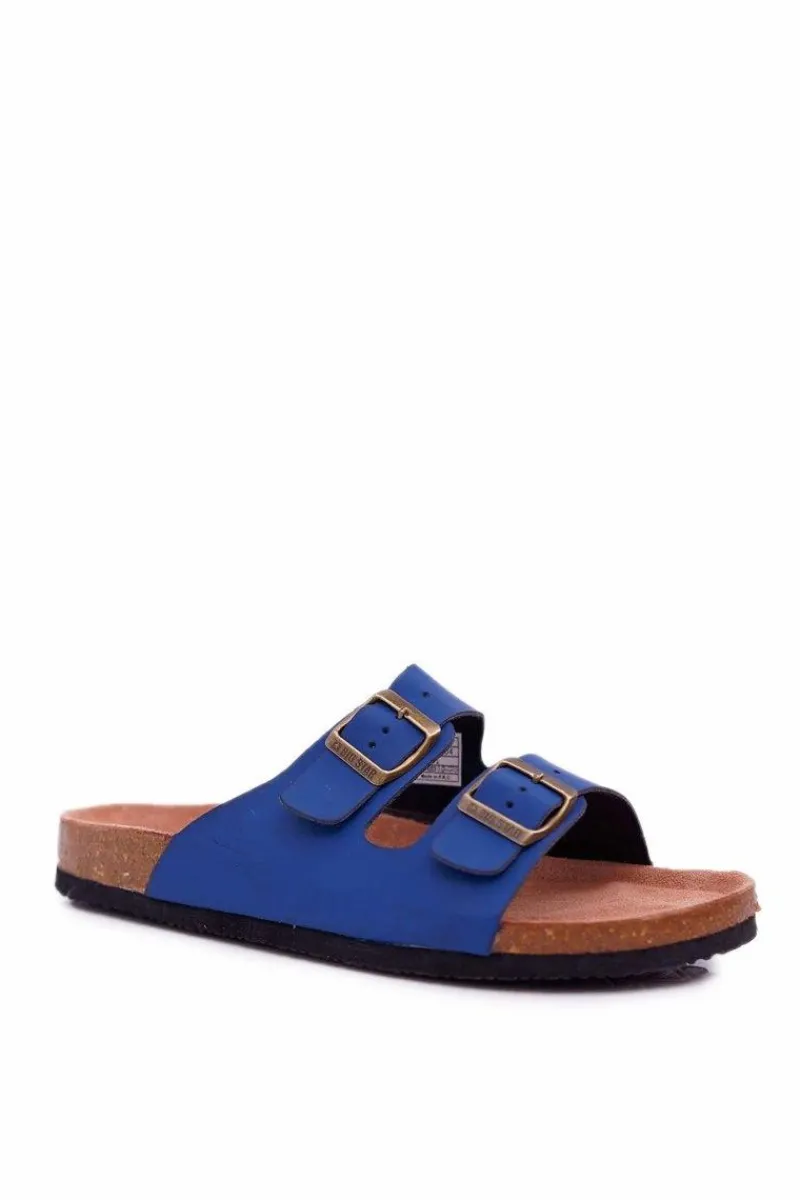 Klapki Męskie Big Star|Klapki Męskie Klasyczne>Big Star Shoes Klapki Męskie Z Klamrami Big Star Granatowe DD174604