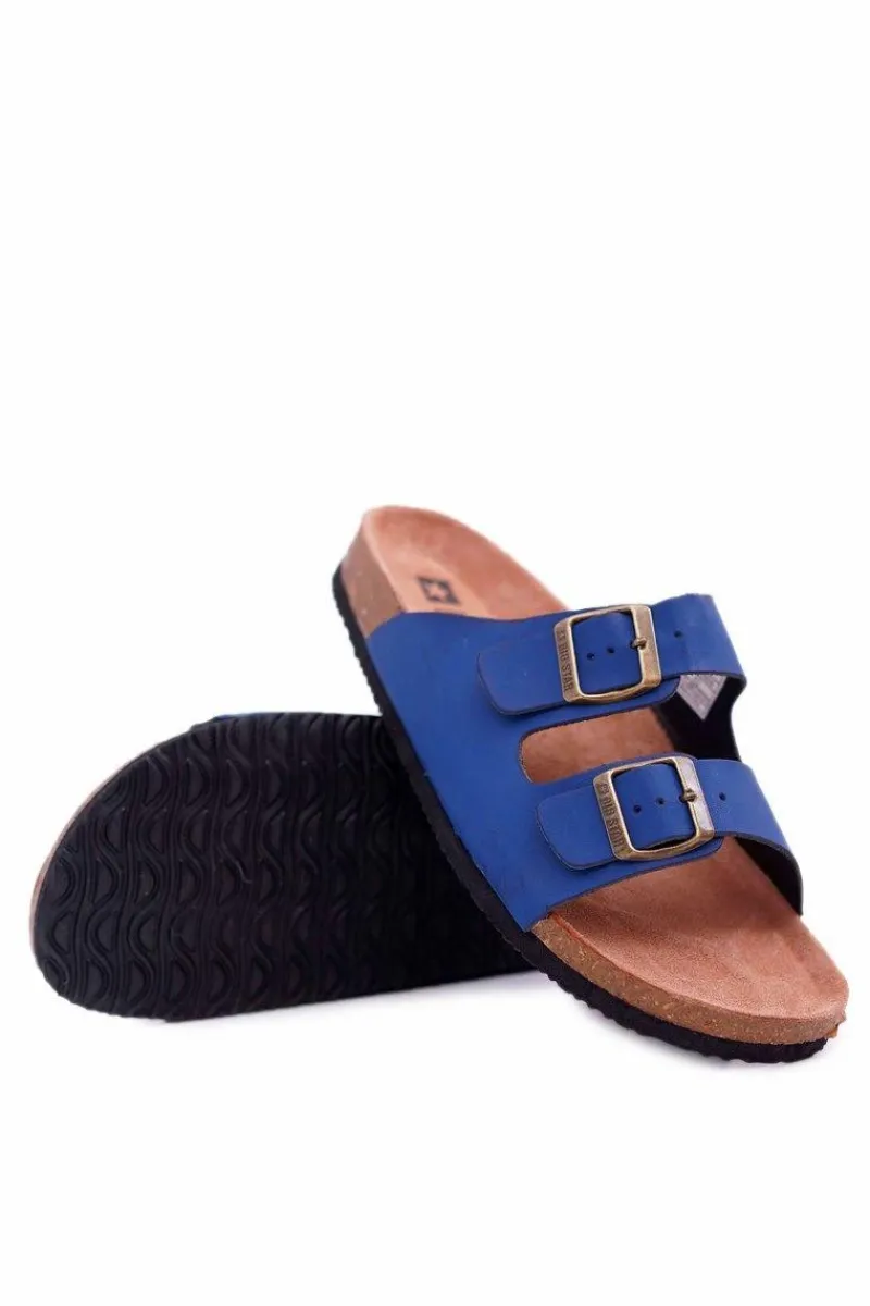 Klapki Męskie Big Star|Klapki Męskie Klasyczne>Big Star Shoes Klapki Męskie Z Klamrami Big Star Granatowe DD174604