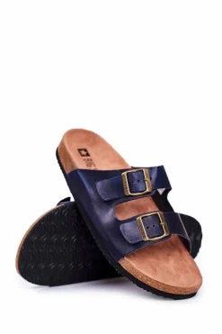 Klapki Męskie Big Star|Klapki Męskie Klasyczne>Big Star Shoes Klapki Męskie Z Klamrami Big Star Ciemno Granatowe DD174604