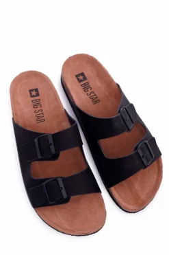 Outlet Big Star Shoes Klapki Męskie Z Klamrami Big Star Czarne DD174605