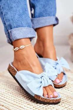 New Boto Klapki Na Korkowej Podeszwie Błękitne Wendy