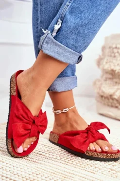 Klapki Korkowe|Klapki Damskie Klasyczne>Boto Klapki Na Korkowej Podeszwie Czerwone Wendy