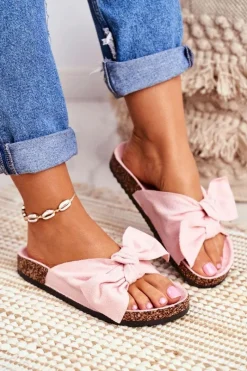 Hot Boto Klapki Na Korkowej Podeszwie Pudrowy Róż Wendy