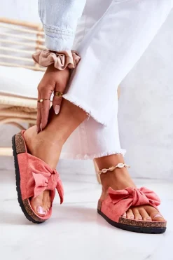 Klapki Korkowe|Klapki Damskie Klasyczne>Boto Klapki Na Korkowej Podeszwie Koralowe Wendy