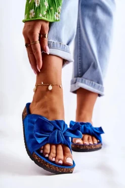 Klapki Korkowe|Klapki Damskie Klasyczne>Boto Klapki Na Korkowej Podeszwie Ciemnoniebieskie Wendy