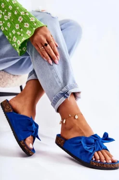 Klapki Korkowe|Klapki Damskie Klasyczne>Boto Klapki Na Korkowej Podeszwie Ciemnoniebieskie Wendy