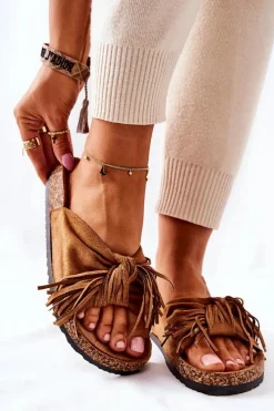 Online Boto Klapki Na Korkowej Podeszwie Camel Taryne