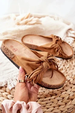 Online Boto Klapki Na Korkowej Podeszwie Camel Taryne