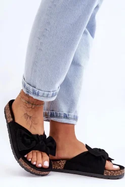 Klapki Korkowe|Klapki Damskie Klasyczne>Boto Klapki Na Korkowej Podeszwie Czarne Wendy