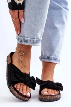 Klapki Korkowe|Klapki Damskie Klasyczne>Boto Klapki Na Korkowej Podeszwie Czarne Wendy