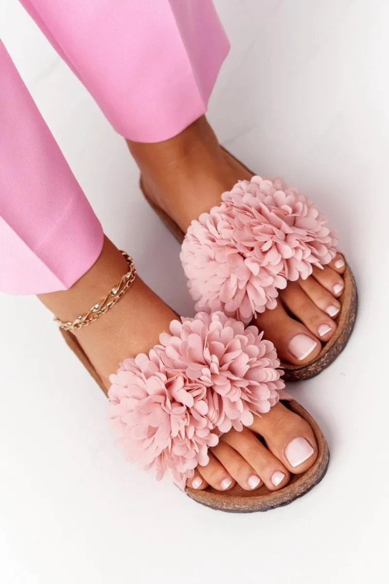 Klapki Damskie Klasyczne|Klapki Korkowe>Evento Klapki Na Korkowej Podeszwie Różowe Flowerbomb Różowy