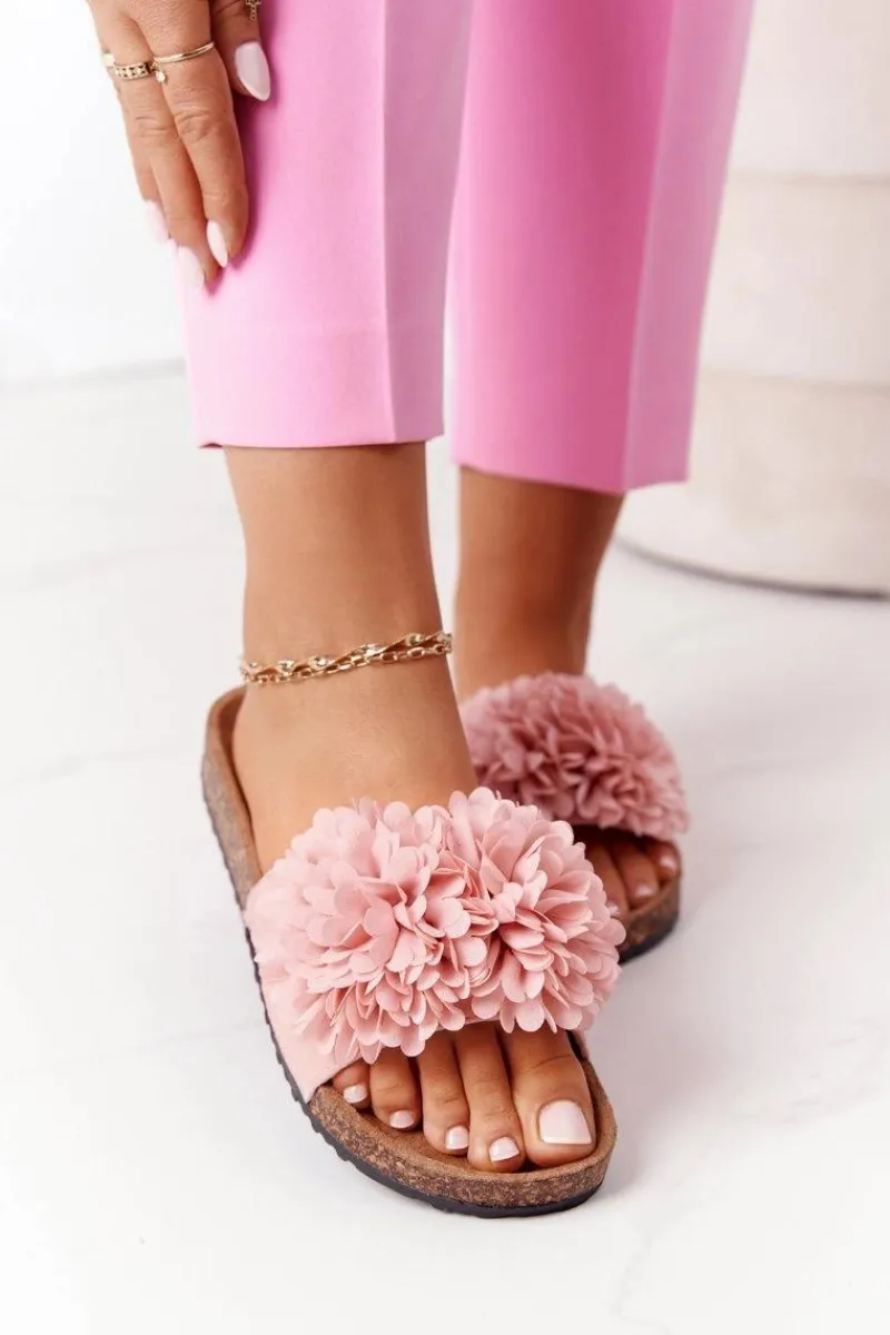 Klapki Damskie Klasyczne|Klapki Korkowe>Evento Klapki Na Korkowej Podeszwie Różowe Flowerbomb Różowy