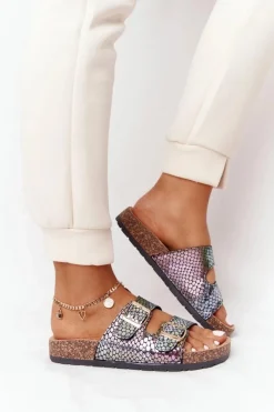 Outlet Klapki Na Korkowej Podeszwie Czarne Boa Damskie Klapki Korkowe|Klapki Damskie Klasyczne