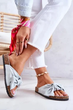 Best Boto Klapki Na Korkowej Podeszwie Miętowe Wendy