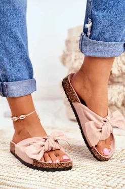 Clearance Klapki Na Korkowej Podeszwie Jasnoróżowe Wendy Damskie Klapki Korkowe|Klapki Damskie Klasyczne