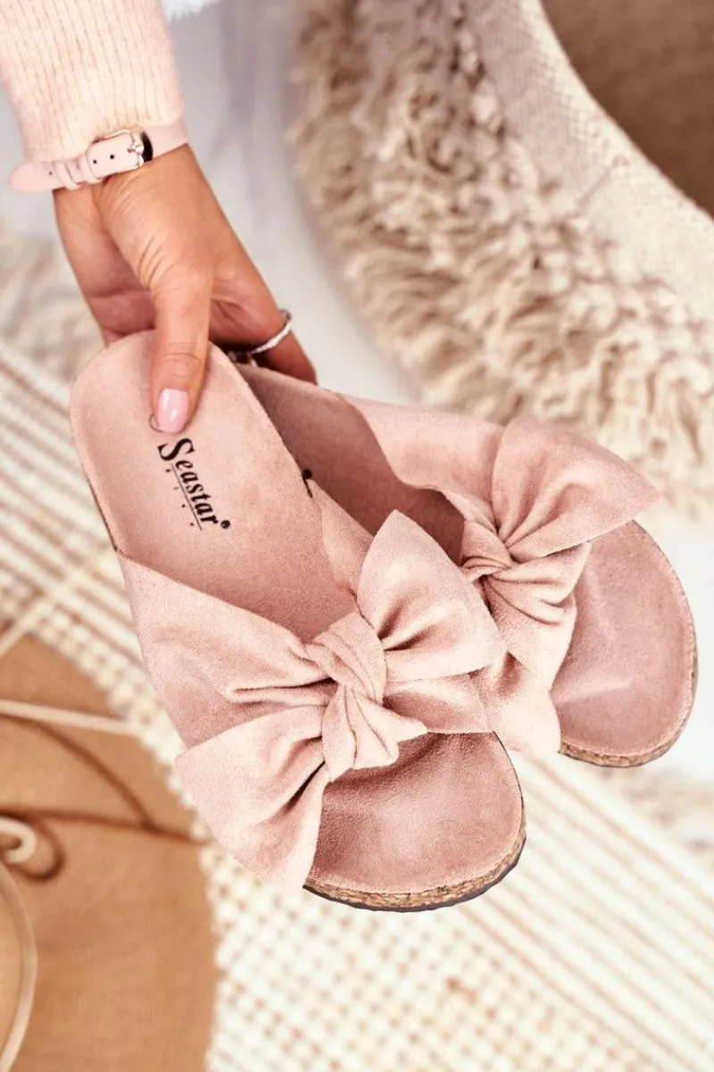 Clearance Klapki Na Korkowej Podeszwie Jasnoróżowe Wendy Damskie Klapki Korkowe|Klapki Damskie Klasyczne