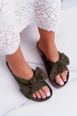 Online Boto Klapki Na Korkowej Podeszwie Ciemnozielone Wendy