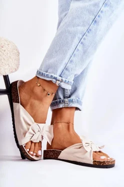 Hot Boto Klapki Na Korkowej Podeszwie Alabastrowe Wendy