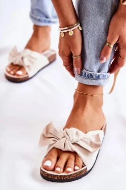 Hot Boto Klapki Na Korkowej Podeszwie Alabastrowe Wendy