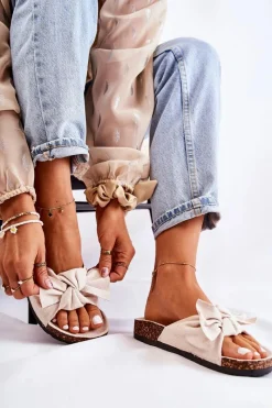 Hot Boto Klapki Na Korkowej Podeszwie Alabastrowe Wendy