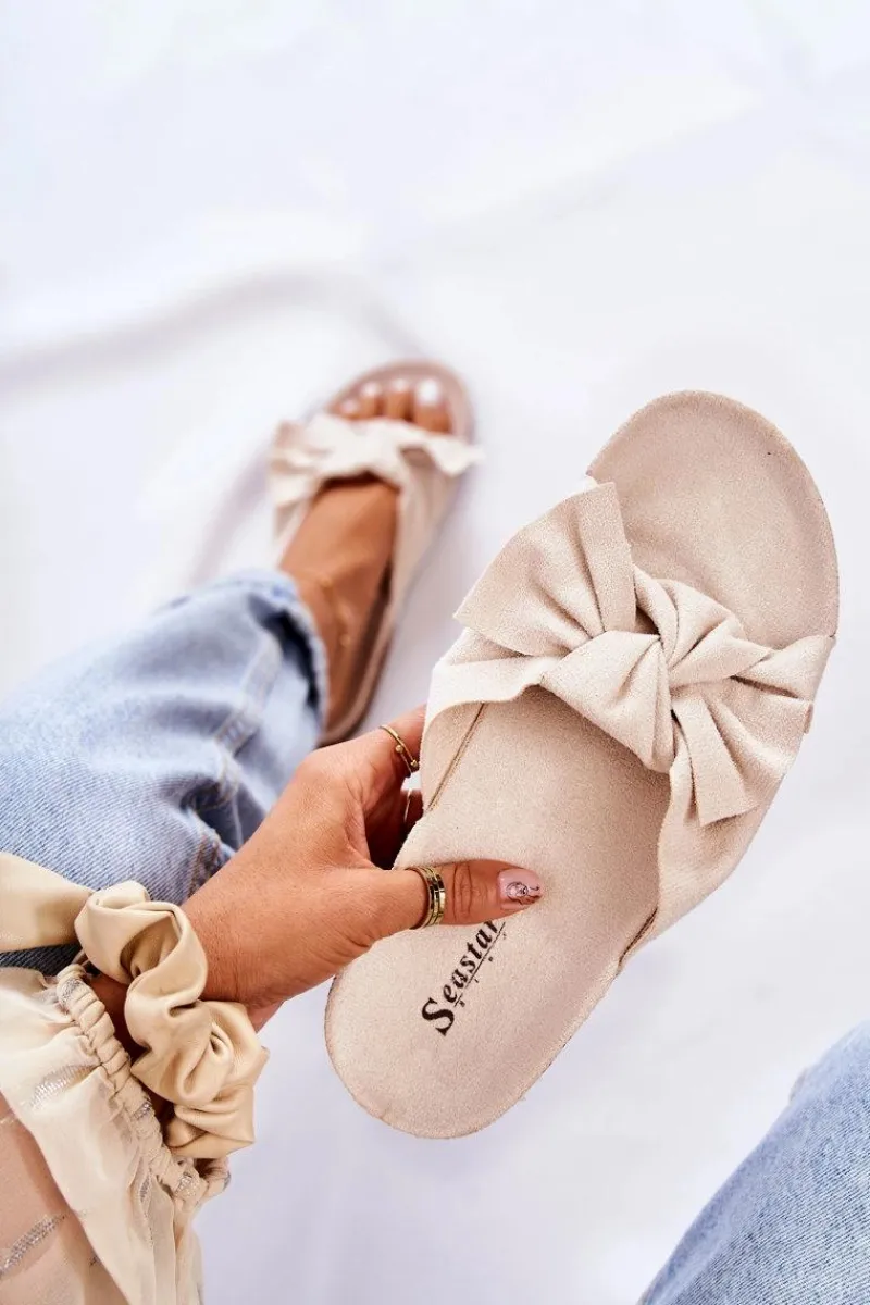 Hot Boto Klapki Na Korkowej Podeszwie Alabastrowe Wendy