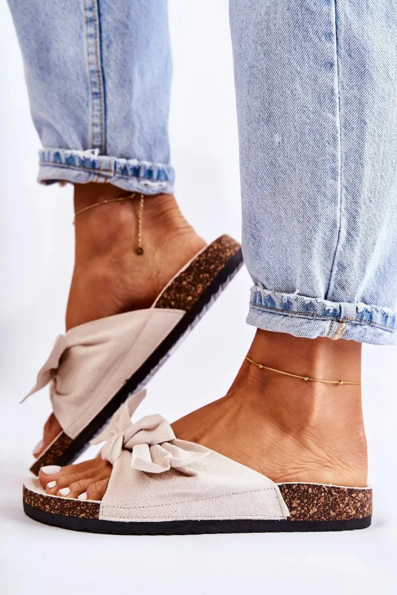 Hot Boto Klapki Na Korkowej Podeszwie Alabastrowe Wendy