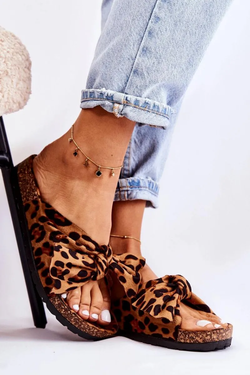 Hot Klapki Na Korkowej Podeszwie Brązowo-Czarne Wendy Damskie Klapki Korkowe|Klapki Damskie Klasyczne