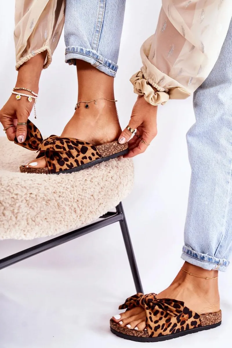 Hot Klapki Na Korkowej Podeszwie Brązowo-Czarne Wendy Damskie Klapki Korkowe|Klapki Damskie Klasyczne