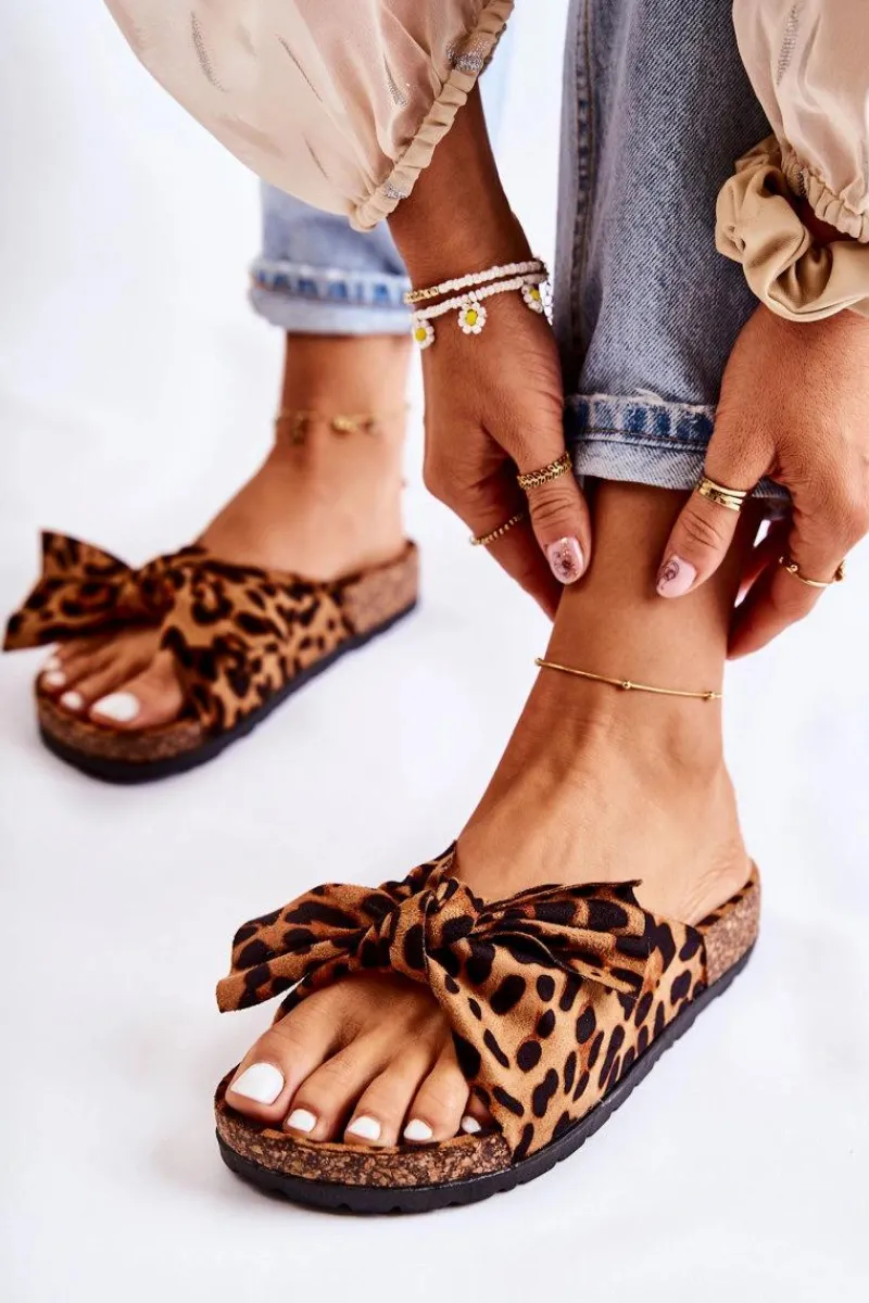 Hot Klapki Na Korkowej Podeszwie Brązowo-Czarne Wendy Damskie Klapki Korkowe|Klapki Damskie Klasyczne