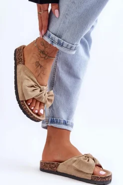 Klapki Korkowe|Klapki Damskie Klasyczne>Boto Klapki Na Korkowej Podeszwie Jasnobeżowe Wendy