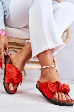 Outlet Klapki Na Korkowej Podeszwie Pomarańczowe Wendy Damskie Klapki Korkowe|Klapki Damskie Klasyczne